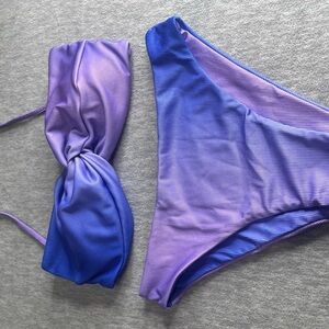 Purple and Blue Bikini Set